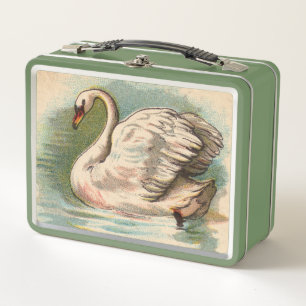 Vintage Swan Metal Lunch Box
