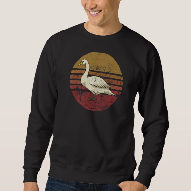 Vintage Swan Retro Style Swan Sweatshirt (Front)