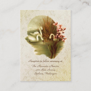 Vintage Swans Wedding enclosure cards