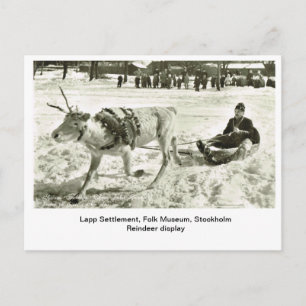 Vintage Sweden, Lapp Settlement, Folk Museum, Postcard