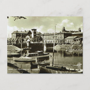 Vintage Sweden, Malmo harbour Postcard