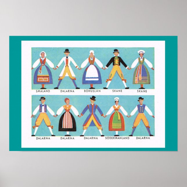 Vintage Sweden,  Traditional regional costumes 2 Poster (Front)