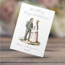 Vintage Swedish Folk Wedding Couple Congratulation
