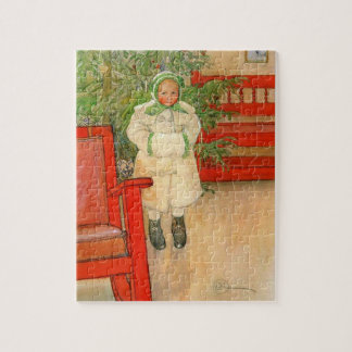 Vintage Swedish Girl with Muff Christmas Jigsaw Puzzle
