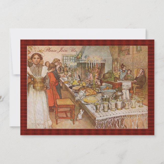 Vintage Swedish Holiday Brunch by Carl Larsson Invitation (Front)