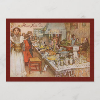 Vintage Swedish Holiday Brunch by Carl Larsson Invitation