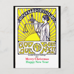 Vintage Swedish Suffrage Christmas Postcard copy