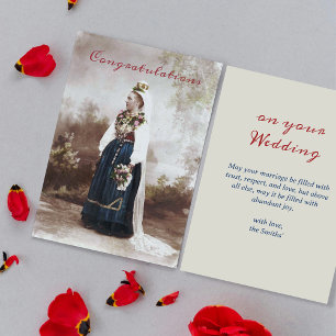 Vintage Swedish Traditional Dalecarlia Wedding Card