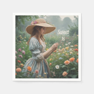 Vintage Sweet 16 Birthday Napkin