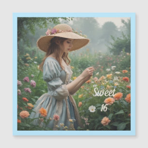 Vintage Sweet 16 magnetic Birthday Card