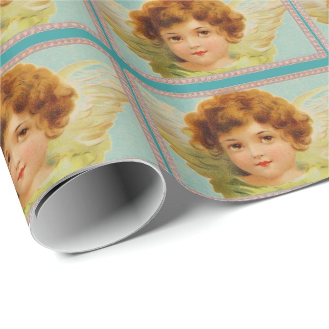 Vintage Sweet Angel Face Gift Wrapping Paper (Roll Corner)