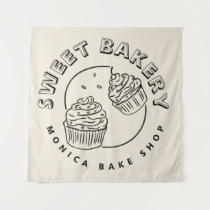 Vintage Sweet Bakery Logo Tapestry