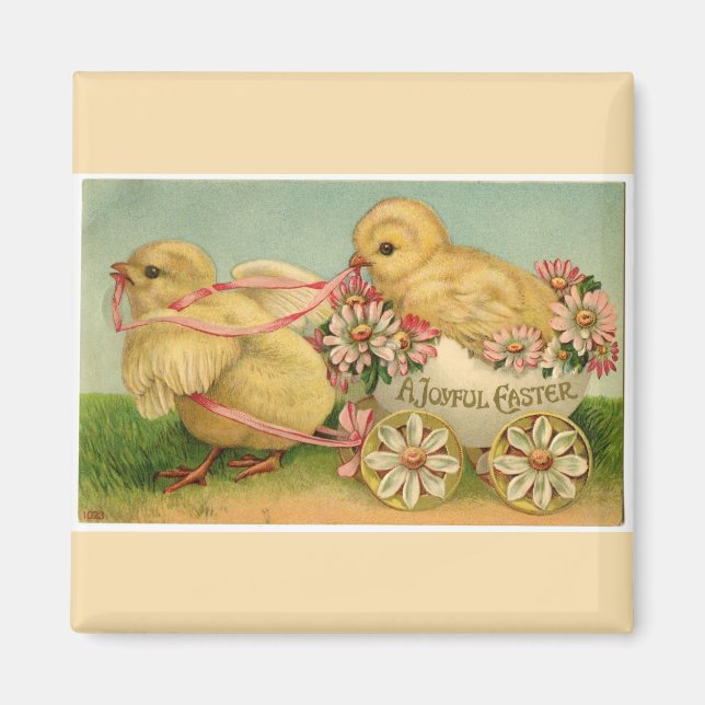 Vintage Sweet Fluffy Chicks Easter Magnet (Front)