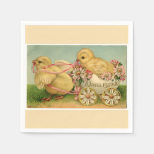 Vintage Sweet Fluffy Chicks Easter Napkin