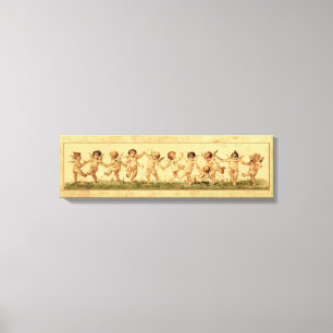 Vintage Sweet Happily Dancing Cherubs Canvas Print