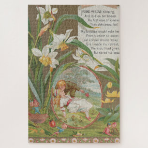 Vintage Sweet innocent Valentine, Kate Greenway Jigsaw Puzzle