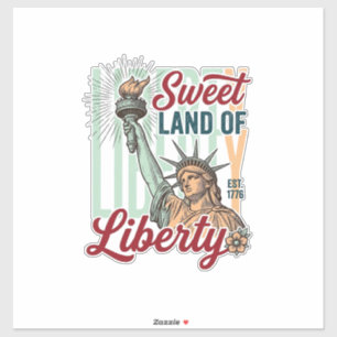 Vintage Sweet Land of Liberty Patriotic Shirt Desi