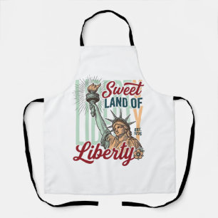 Vintage Sweet Land of Liberty Patriotic Shirt Desi Apron