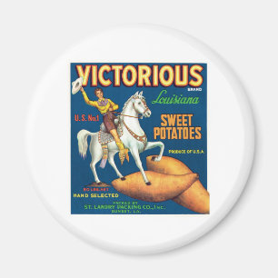 Vintage Sweet Potatoes Food Product Label Magnet