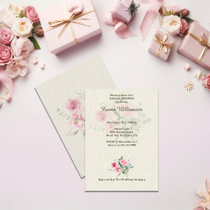Vintage Sweet Rose Customise Bridal Shower Invitation
