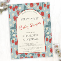 Vintage Sweet Strawberry Baby Shower Invitation