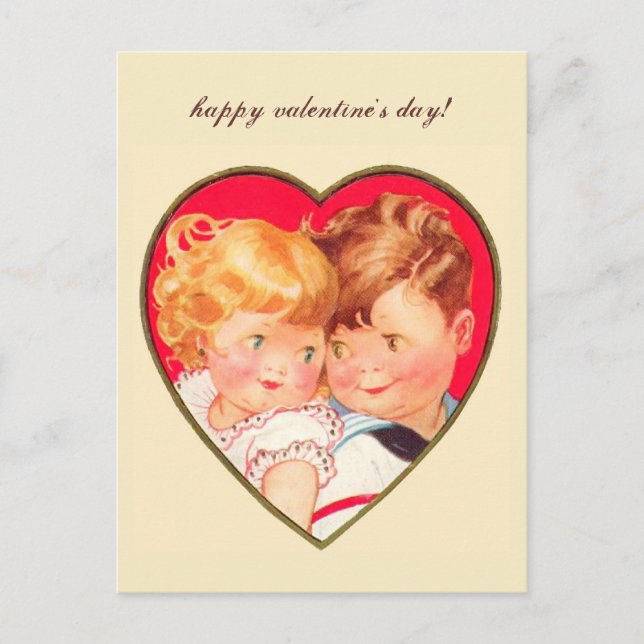 Vintage Sweethearts Valentine Holiday Postcard (Front)