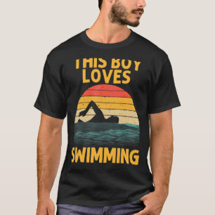 Vintage Swimming For Boys Kids Men Swimmer Swim T-Shirt