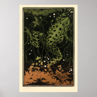 Vintage Swimming Frog by Julie de Graag