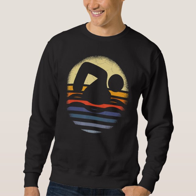 Vintage Swimming Swim Team Sweatshirt (Front)