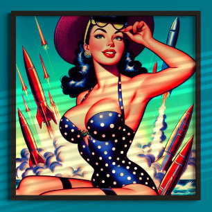 Vintage Swimsuit Pin-up Poster