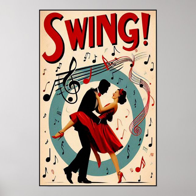 Vintage Swing Dance Night Poster (Front)