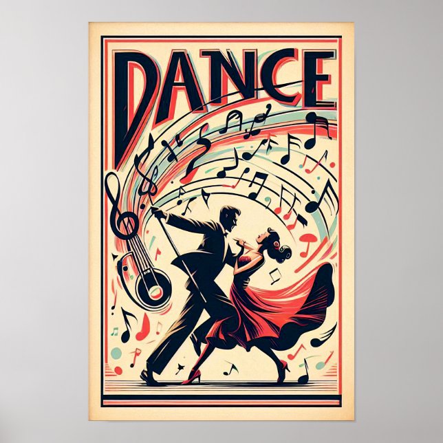 Vintage Swing Dance Night Poster (Front)