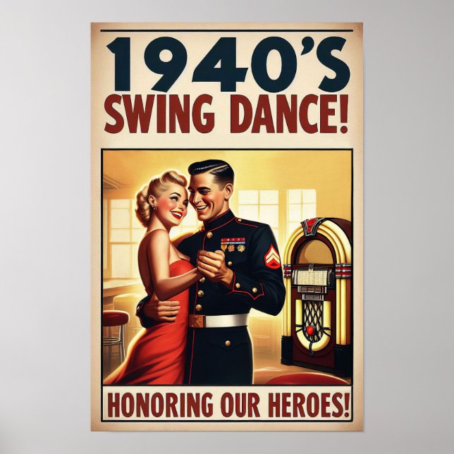 Vintage Swing Dance Salute to Military Service  Poster (Front)