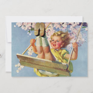Vintage Swing, Girl Swinging in a Tree Childs Play