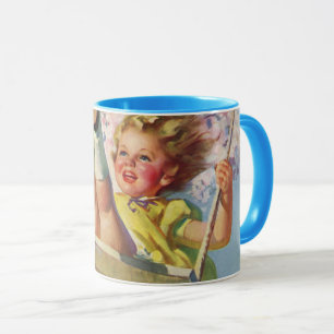 Vintage Swing, Girl Swinging in a Tree Childs Play Mug