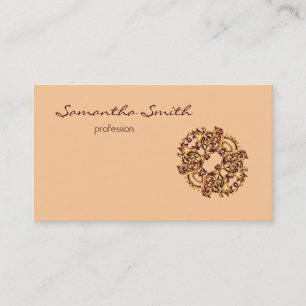 Vintage swirl yellow designer Business card