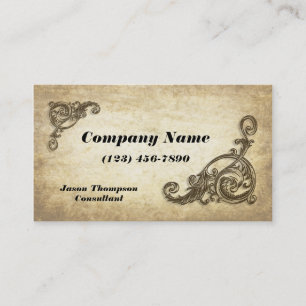 Vintage Swirls Aged Paper Business Card