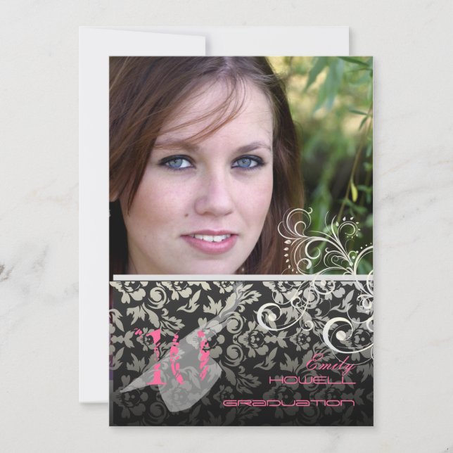 Vintage/Swirls/Damask/Graduations Invitation (Front)