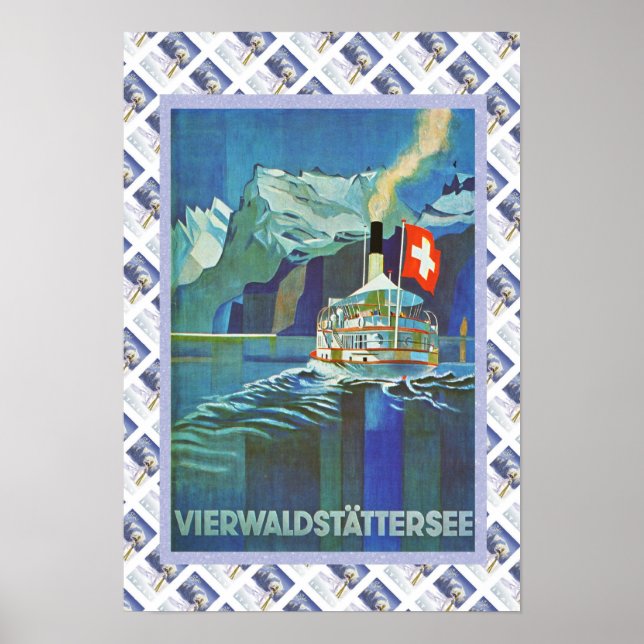 Vintage Swiss Poster Vierwaldstattersee (Front)