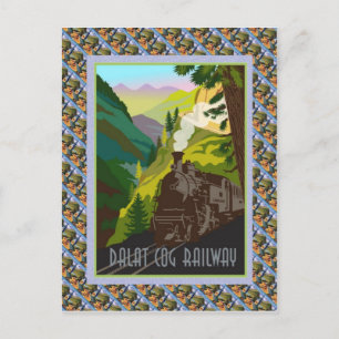 Vintage Swiss Raulway Poster, Dalat Cog Railway Postcard