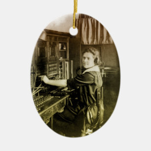 Vintage Switchboard Ceramic Tree Decoration