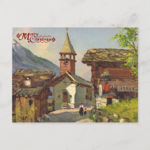 Vintage Switzerland, A village in the Valais Postcard