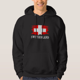 Vintage Switzerland Flag I Love Switzerland Hoodie