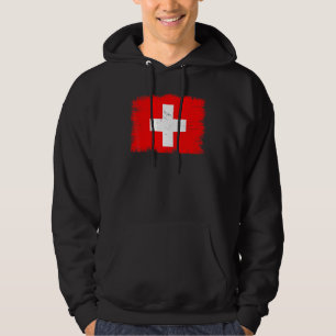 Vintage Switzerland Flag Swiss Independence Day Hoodie