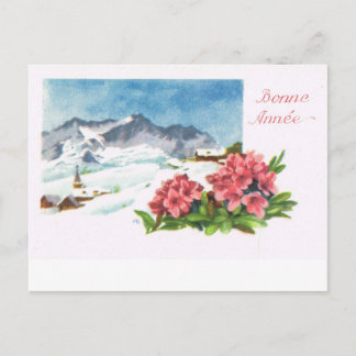 Vintage Switzerland Jungfrau, Bonne Année Postcard