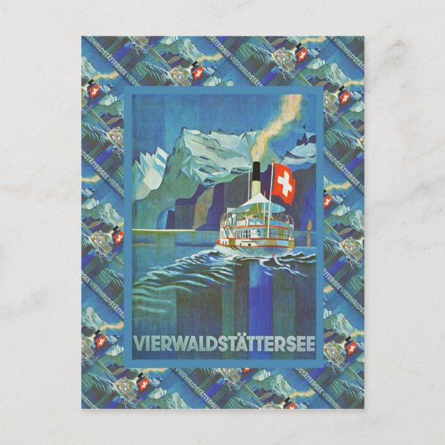 Vintage Switzerland, Lake Lucerne, Postcard (Front)