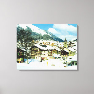 Vintage Switzerland, Morgins ski resort Canvas Print