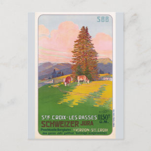 Vintage Switzerland Railroad Travel Tourism Postcard
