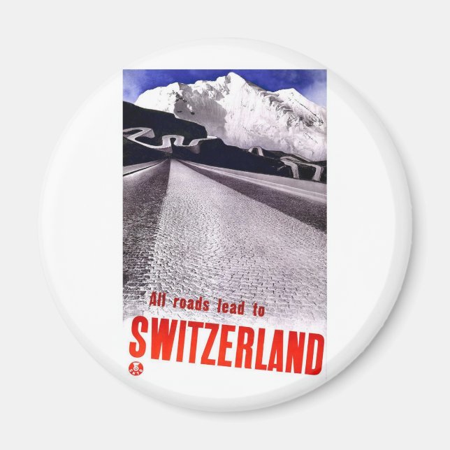 Vintage Switzerland Roads Magnet (Front)