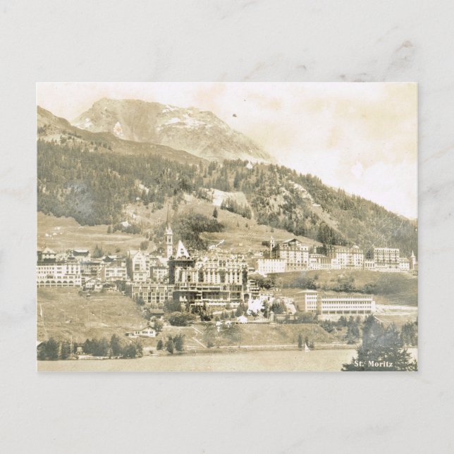 Vintage, Switzerland, St Moritz, 1906 Postcard (Front)
